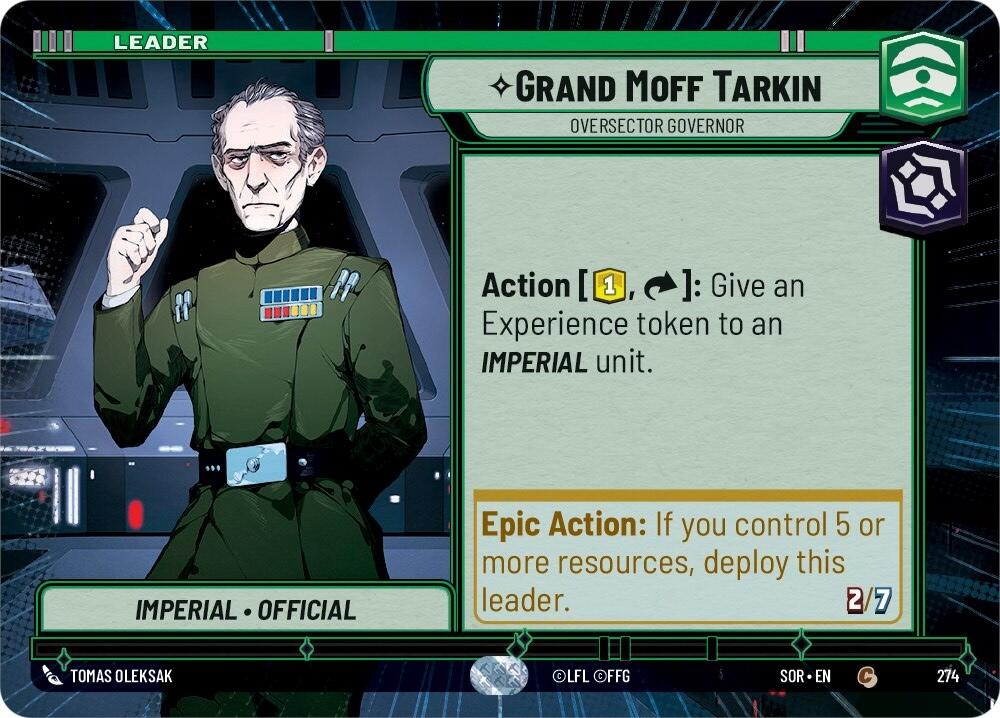 Grand Moff Tarkin - Oversector Governor (Hyperspace) (274) [Spark of Rebellion] | Jomio and Rueliete's Cards and Comics