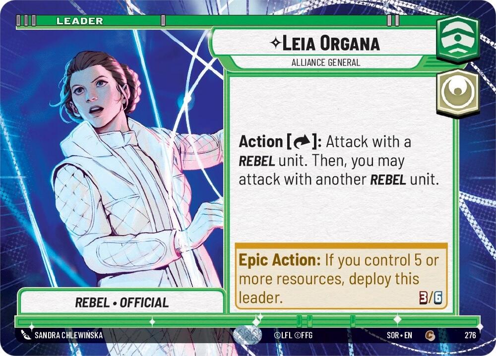 Leia Organa - Alliance General (Hyperspace) (276) [Spark of Rebellion] | Jomio and Rueliete's Cards and Comics