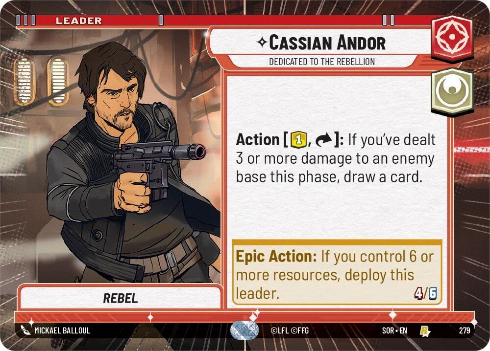 Cassian Andor - Dedicated to the Rebellion (Hyperspace) (279) [Spark of Rebellion] | Jomio and Rueliete's Cards and Comics