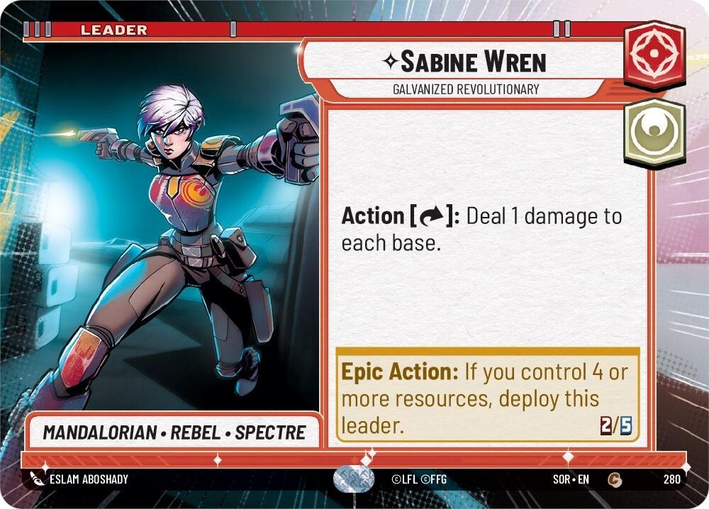 Sabine Wren - Galvanized Revolutionary (Hyperspace) (280) [Spark of Rebellion] | Jomio and Rueliete's Cards and Comics