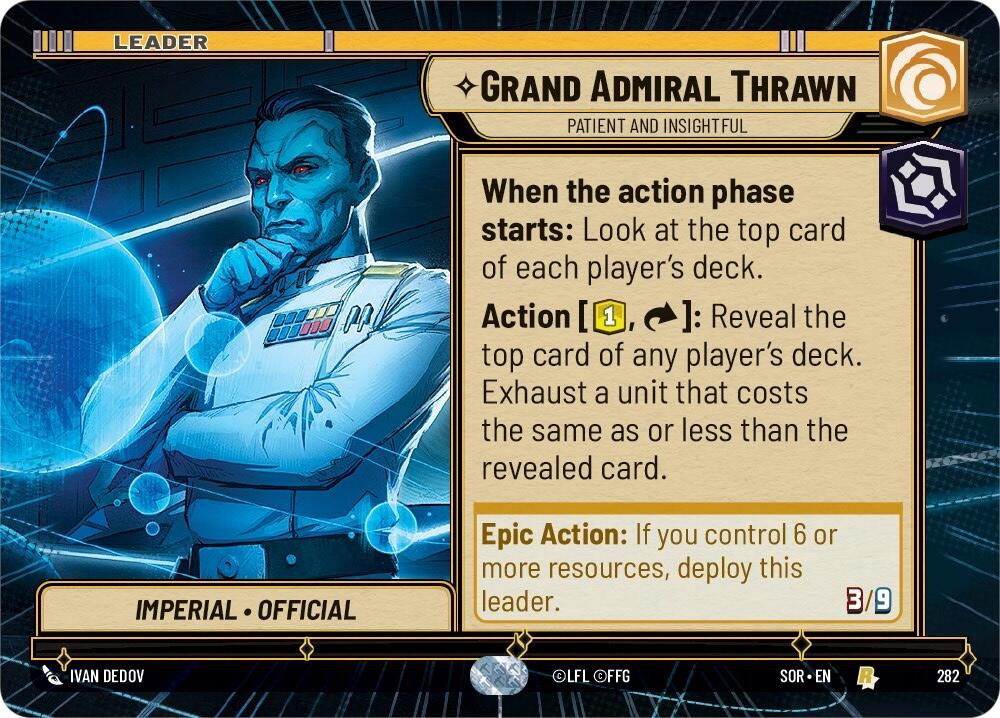 Grand Admiral Thrawn - Patient and Insightful (Hyperspace) (282) [Spark of Rebellion] | Jomio and Rueliete's Cards and Comics