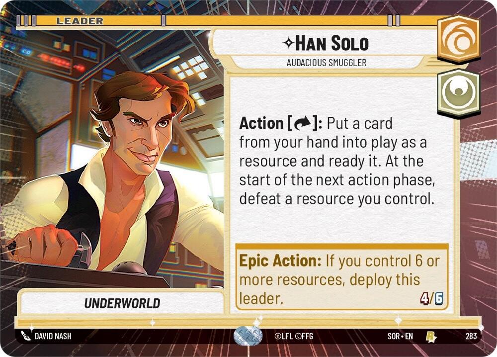 Han Solo - Audacious Smuggler (Hyperspace) (283) [Spark of Rebellion] | Jomio and Rueliete's Cards and Comics