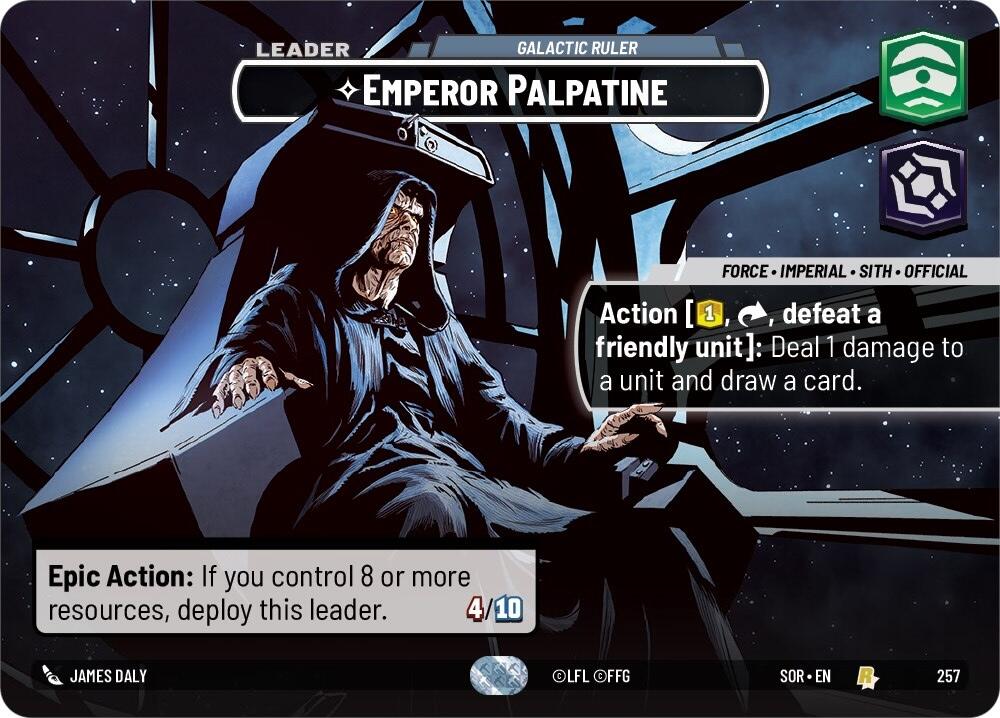 Emperor Palpatine - Galactic Ruler (Showcase) (257) [Spark of Rebellion] | Jomio and Rueliete's Cards and Comics