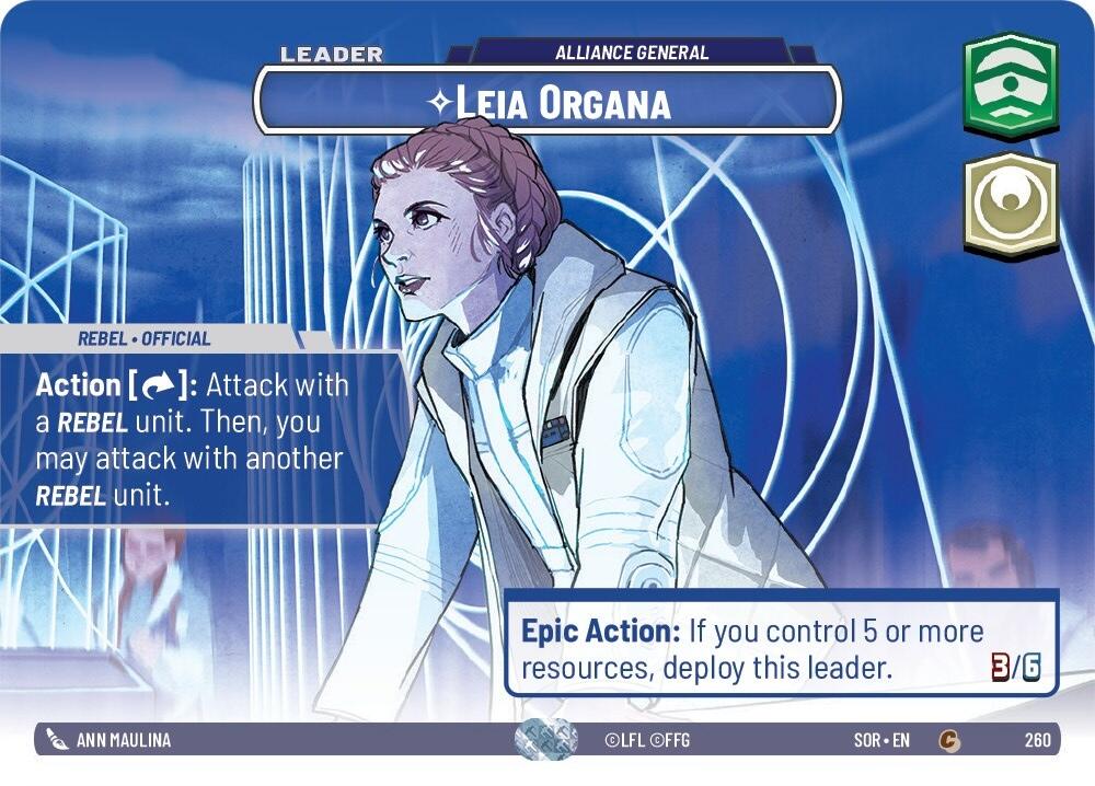 Leia Organa - Alliance General (Showcase) (260) [Spark of Rebellion] | Jomio and Rueliete's Cards and Comics