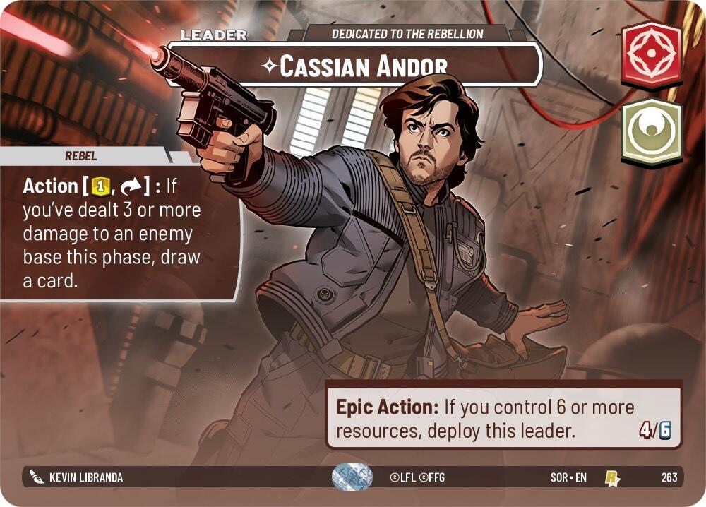 Cassian Andor - Dedicated to the Rebellion (Showcase) (263) [Spark of Rebellion] | Jomio and Rueliete's Cards and Comics