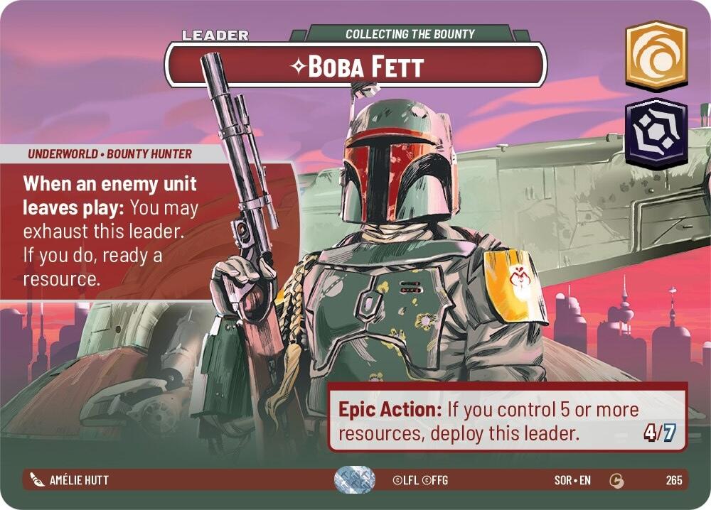 Boba Fett - Collecting the Bounty (Showcase) (265) [Spark of Rebellion] | Jomio and Rueliete's Cards and Comics