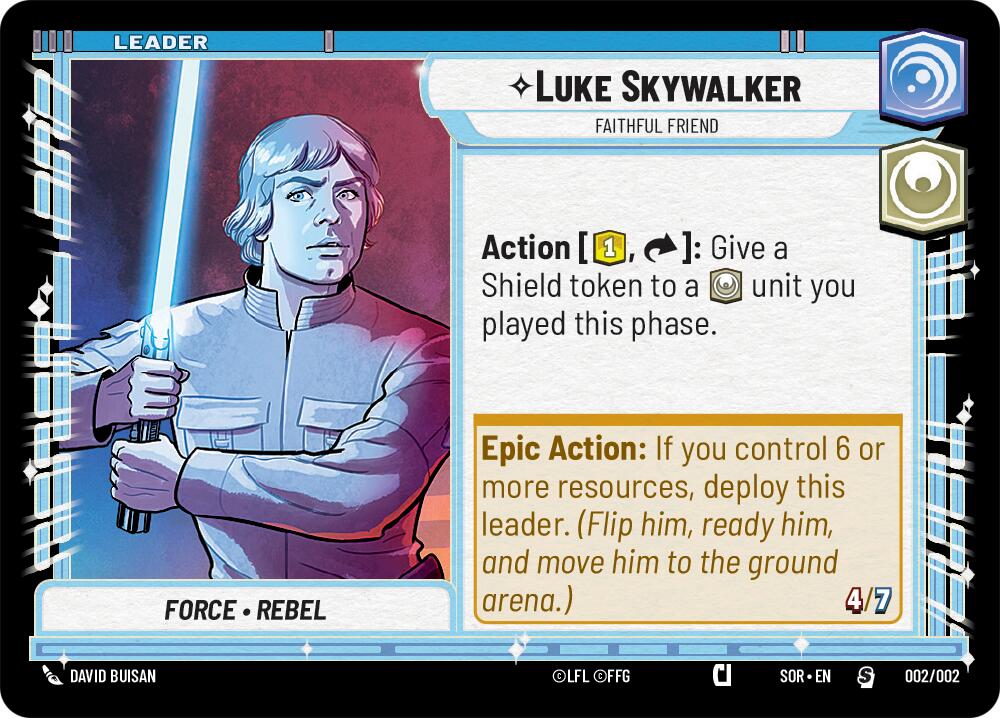 Luke Skywalker - Faithful Friend (002/002) (Prerelease Promo) (002/002) [Spark of Rebellion Promos] | Jomio and Rueliete's Cards and Comics