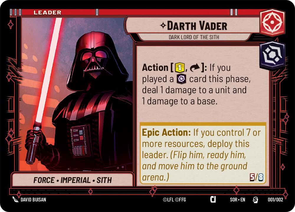 Darth Vader - Dark Lord of the Sith (001/002) (Prerelease Promo) (001/002) [Spark of Rebellion Promos] | Jomio and Rueliete's Cards and Comics