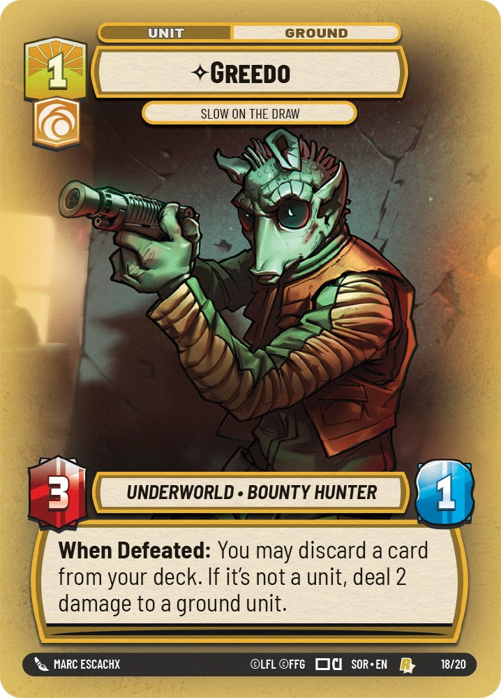Greedo - Slow on the Draw (18/20) [Spark of Rebellion: Weekly Play] | Jomio and Rueliete's Cards and Comics