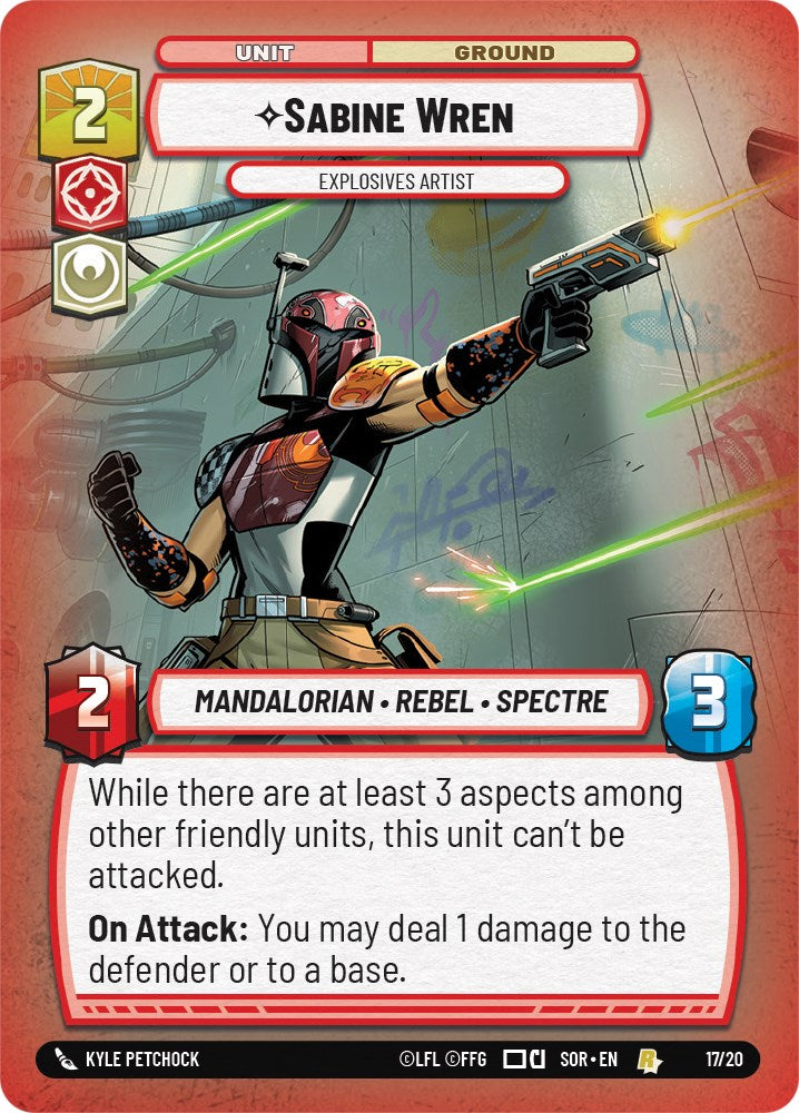 Sabine Wren - Explosives Artist (17/20) [Spark of Rebellion: Weekly Play] | Jomio and Rueliete's Cards and Comics