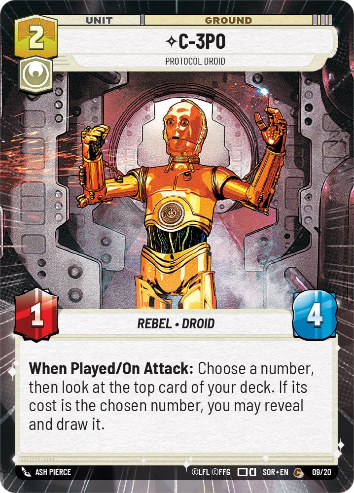 C-3PO - Protocol Droid (Hyperspace) (9/20) [Spark of Rebellion: Weekly Play] | Jomio and Rueliete's Cards and Comics