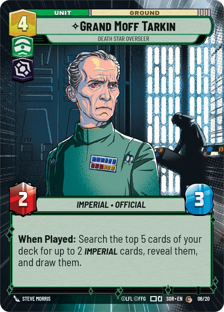 Grand Moff Tarkin - Death Star Overseer (Hyperspace) (6/20) [Spark of Rebellion: Weekly Play] | Jomio and Rueliete's Cards and Comics