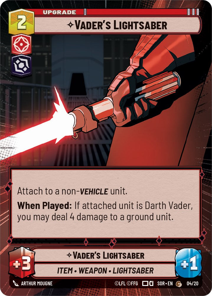 Vader's Lightsaber (Hyperspace) (4/20) [Spark of Rebellion: Weekly Play] | Jomio and Rueliete's Cards and Comics