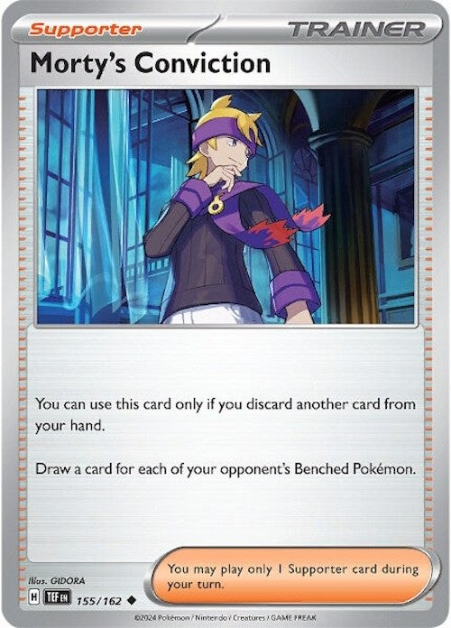 Morty's Conviction (155/162) [Scarlet & Violet: Temporal Forces] | Jomio and Rueliete's Cards and Comics