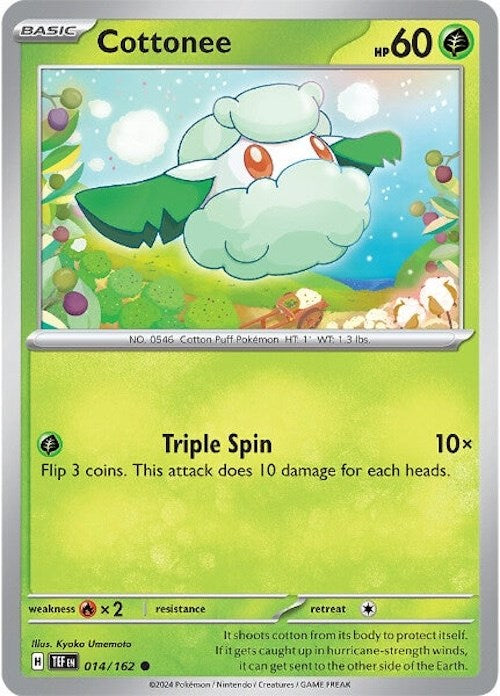 Cottonee (014/162) [Scarlet & Violet: Temporal Forces] | Jomio and Rueliete's Cards and Comics