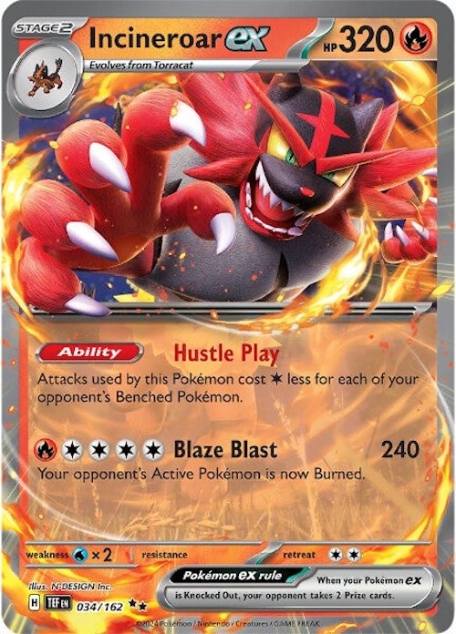 Incineroar ex (034/162) [Scarlet & Violet: Temporal Forces] | Jomio and Rueliete's Cards and Comics