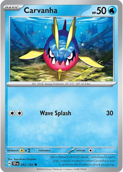 Carvanha (042/162) [Scarlet & Violet: Temporal Forces] | Jomio and Rueliete's Cards and Comics