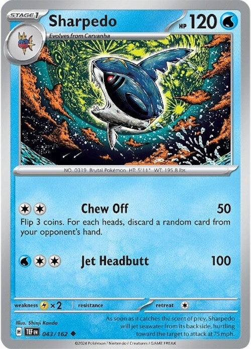 Sharpedo (043/162) [Scarlet & Violet: Temporal Forces] | Jomio and Rueliete's Cards and Comics