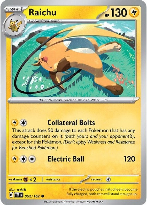 Raichu (052/162) [Scarlet & Violet: Temporal Forces] | Jomio and Rueliete's Cards and Comics