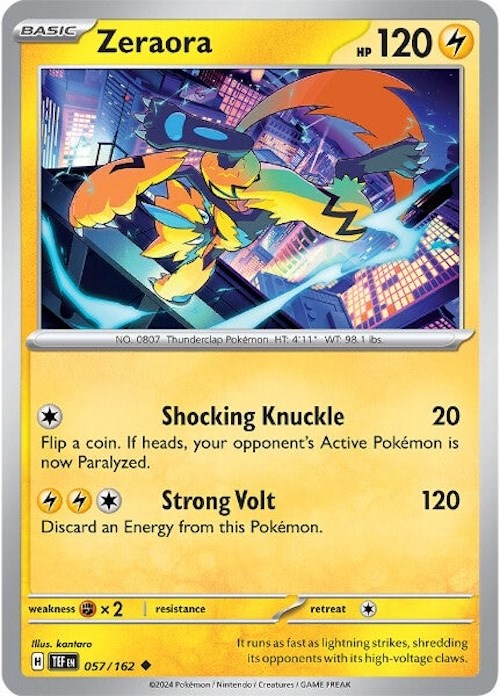 Zeraora (057/162) [Scarlet & Violet: Temporal Forces] | Jomio and Rueliete's Cards and Comics