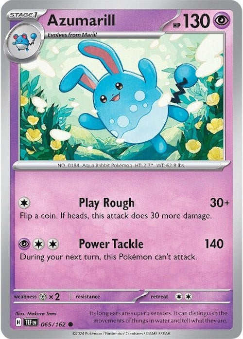 Azumarill (065/162) [Scarlet & Violet: Temporal Forces] | Jomio and Rueliete's Cards and Comics