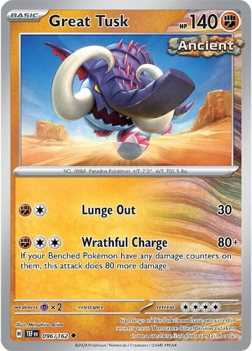 Great Tusk (096/162) [Scarlet & Violet: Temporal Forces] | Jomio and Rueliete's Cards and Comics