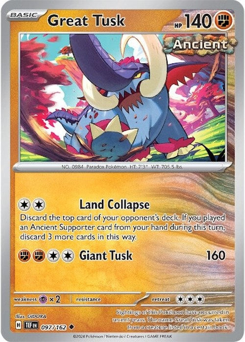 Great Tusk (097/162) [Scarlet & Violet: Temporal Forces] | Jomio and Rueliete's Cards and Comics