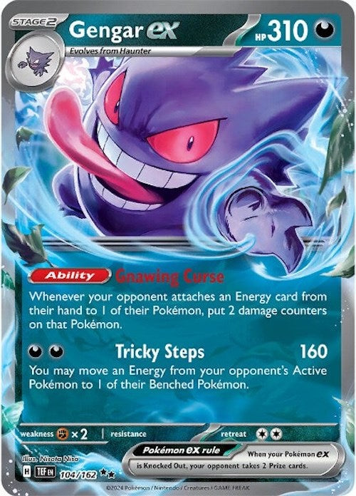 Gengar ex (104/162) [Scarlet & Violet: Temporal Forces] | Jomio and Rueliete's Cards and Comics