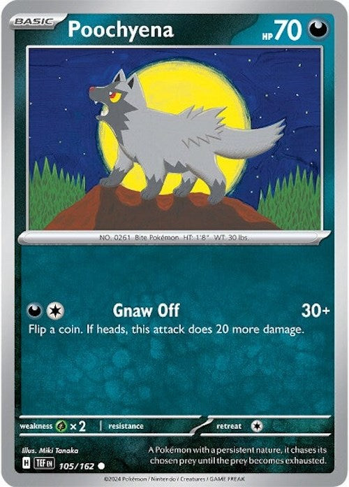 Poochyena (105/162) [Scarlet & Violet: Temporal Forces] | Jomio and Rueliete's Cards and Comics