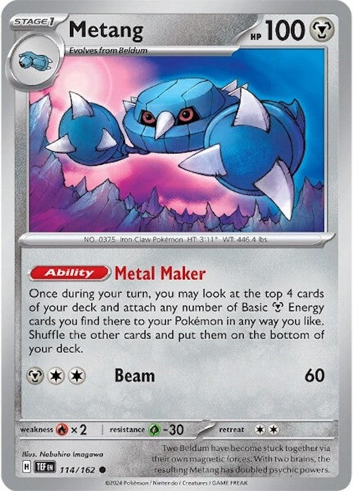 Metang (114/162) [Scarlet & Violet: Temporal Forces] | Jomio and Rueliete's Cards and Comics
