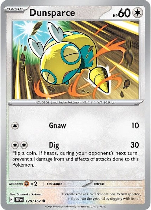 Dunsparce (128/162) [Scarlet & Violet: Temporal Forces] | Jomio and Rueliete's Cards and Comics