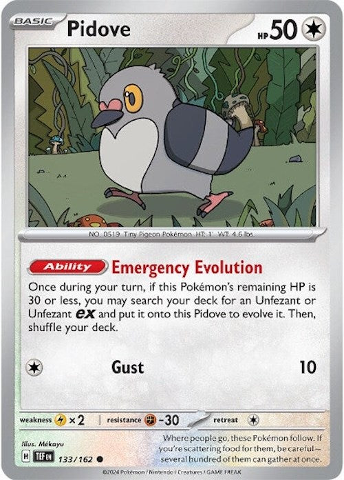 Pidove (133/162) [Scarlet & Violet: Temporal Forces] | Jomio and Rueliete's Cards and Comics