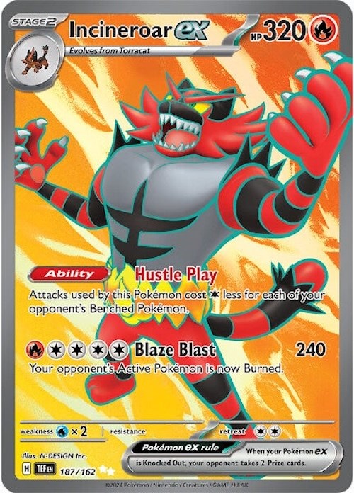 Incineroar ex (187/162) [Scarlet & Violet: Temporal Forces] | Jomio and Rueliete's Cards and Comics