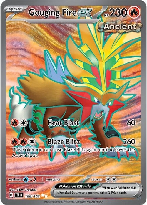 Gouging Fire ex (188/162) [Scarlet & Violet: Temporal Forces] | Jomio and Rueliete's Cards and Comics