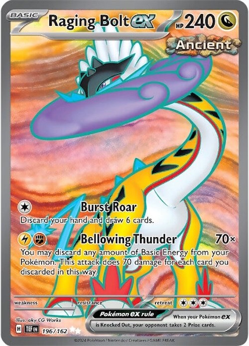 Raging Bolt ex (196/162) [Scarlet & Violet: Temporal Forces] | Jomio and Rueliete's Cards and Comics