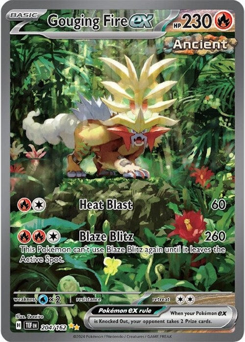 Gouging Fire ex (204/162) [Scarlet & Violet: Temporal Forces] | Jomio and Rueliete's Cards and Comics