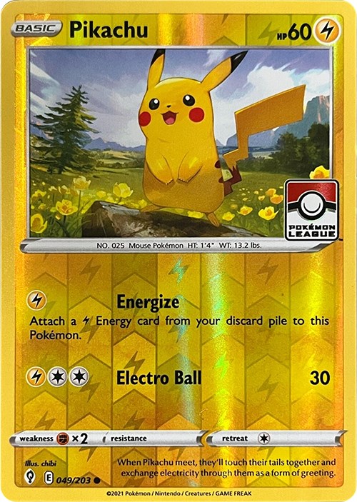 Pikachu (049/203) (2023 2024 League Promo) [League & Championship Cards] | Jomio and Rueliete's Cards and Comics
