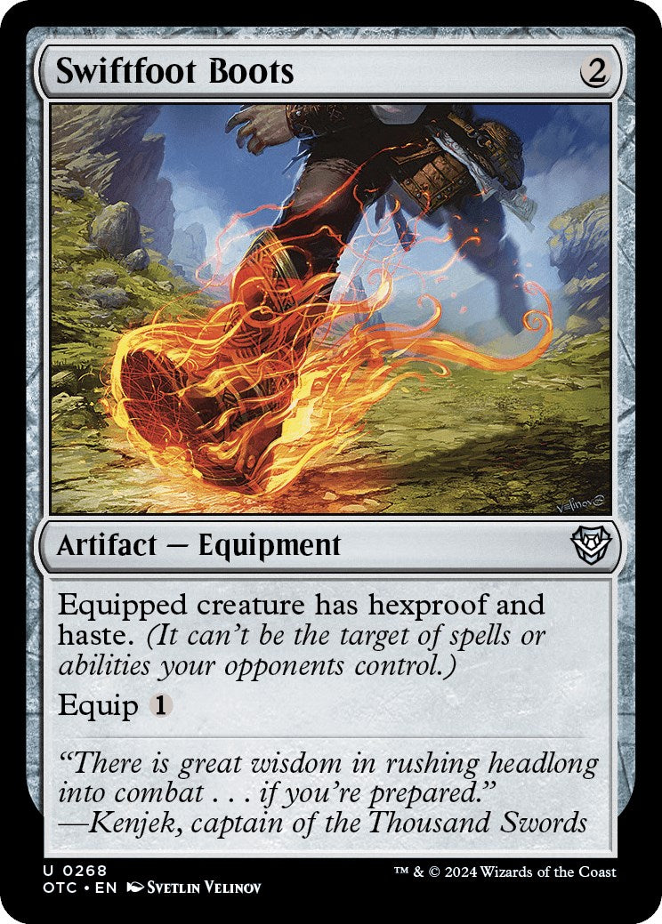 Swiftfoot Boots [Outlaws of Thunder Junction Commander] | Jomio and Rueliete's Cards and Comics