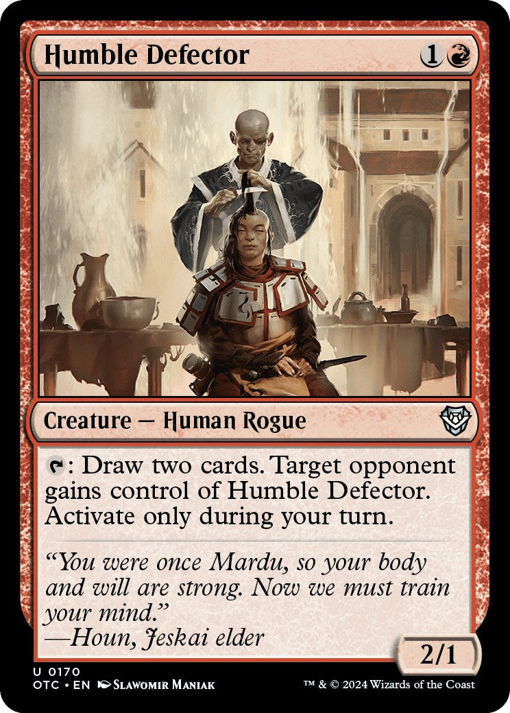 Humble Defector [Outlaws of Thunder Junction Commander] | Jomio and Rueliete's Cards and Comics