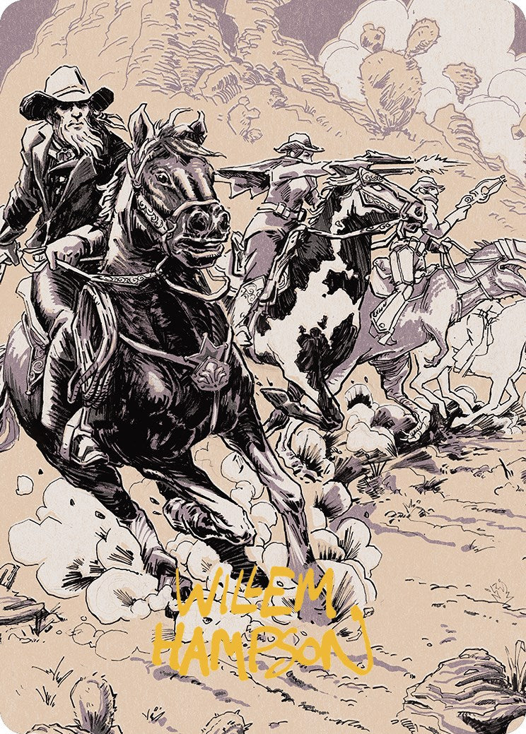 Overwhelming Forces Art Card (Gold-Stamped Signature) [Outlaws of Thunder Junction Art Series] | Jomio and Rueliete's Cards and Comics