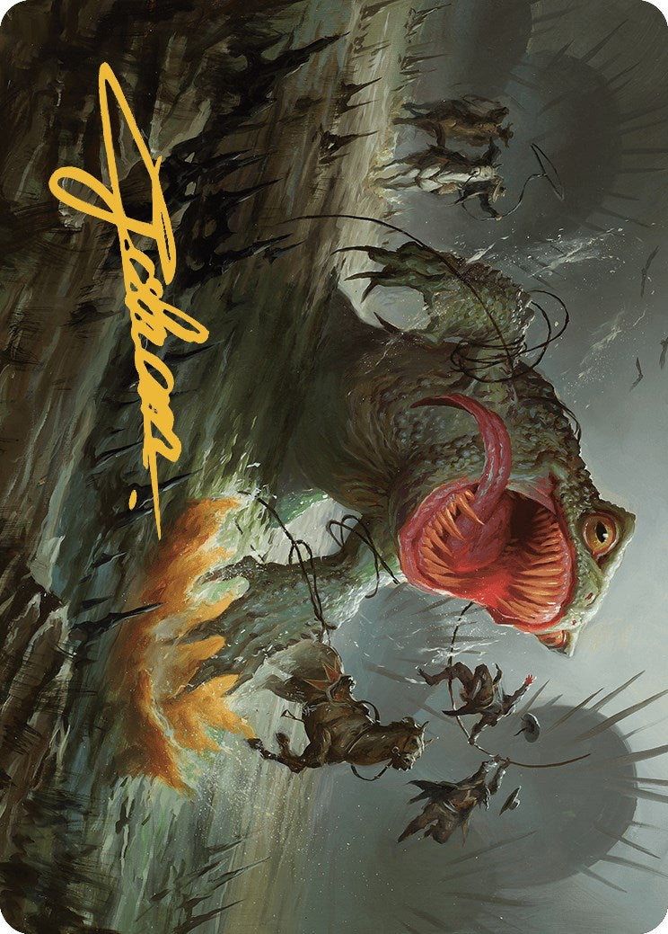 The Gitrog, Ravenous Ride Art Card (Gold-Stamped Signature) [Outlaws of Thunder Junction Art Series] | Jomio and Rueliete's Cards and Comics