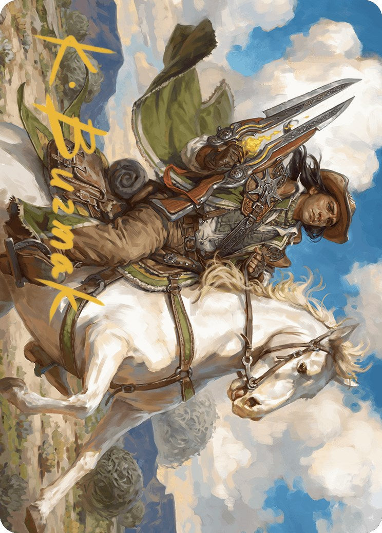 Wylie Duke, Atiin Hero Art Card (Gold-Stamped Signature) [Outlaws of Thunder Junction Art Series] | Jomio and Rueliete's Cards and Comics