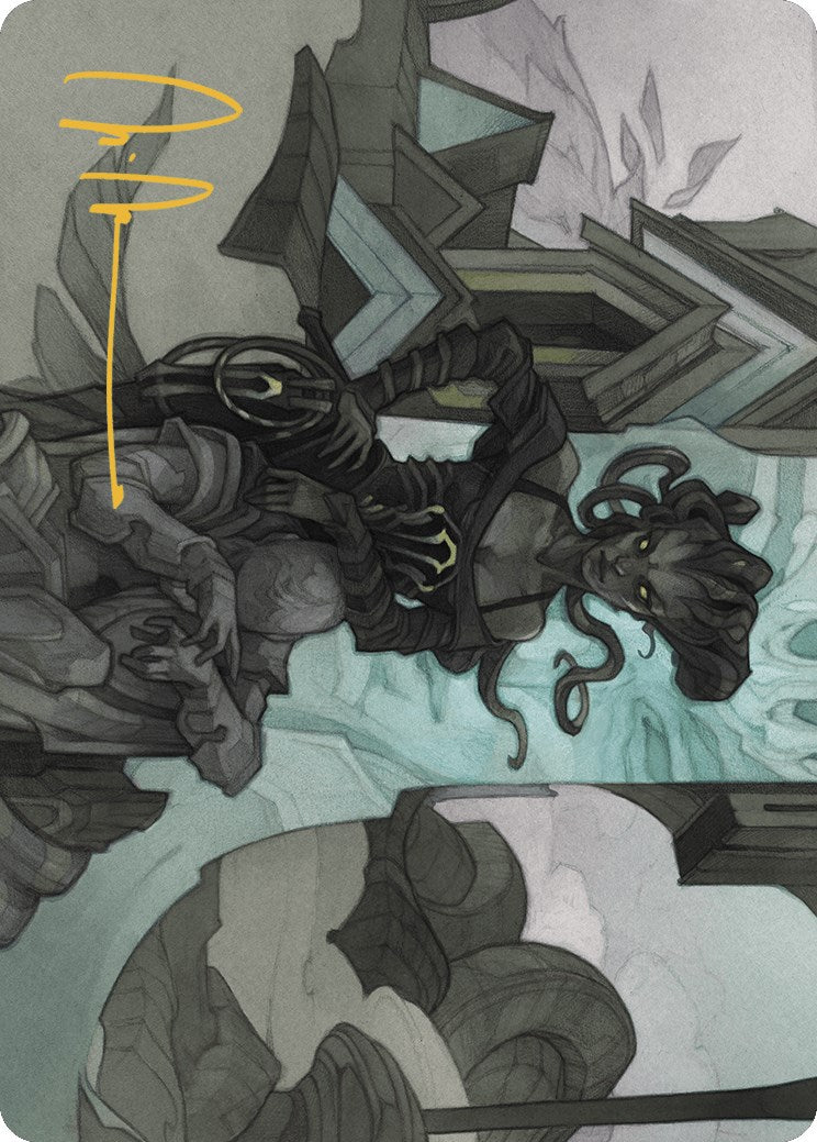 Vraska Joins Up Art Card (Gold-Stamped Signature) [Outlaws of Thunder Junction Art Series] | Jomio and Rueliete's Cards and Comics
