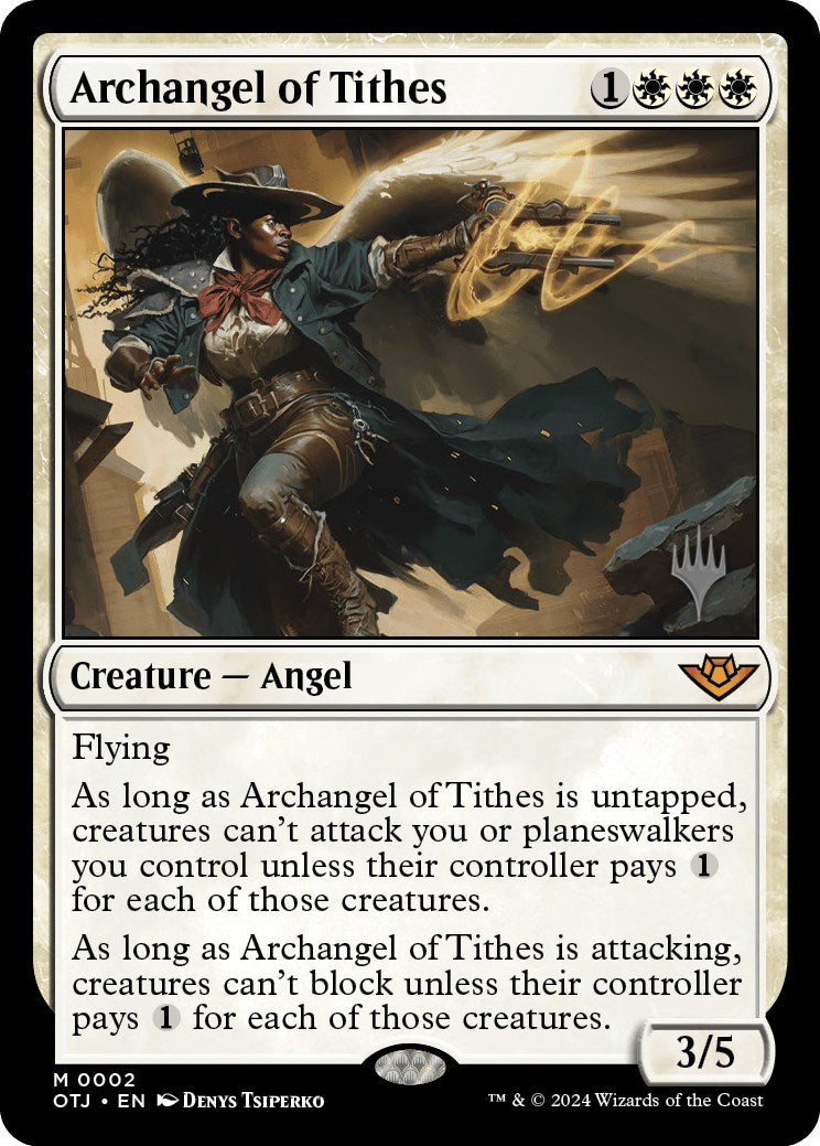 Archangel of Tithes (Promo Pack) [Outlaws of Thunder Junction Promos] | Jomio and Rueliete's Cards and Comics