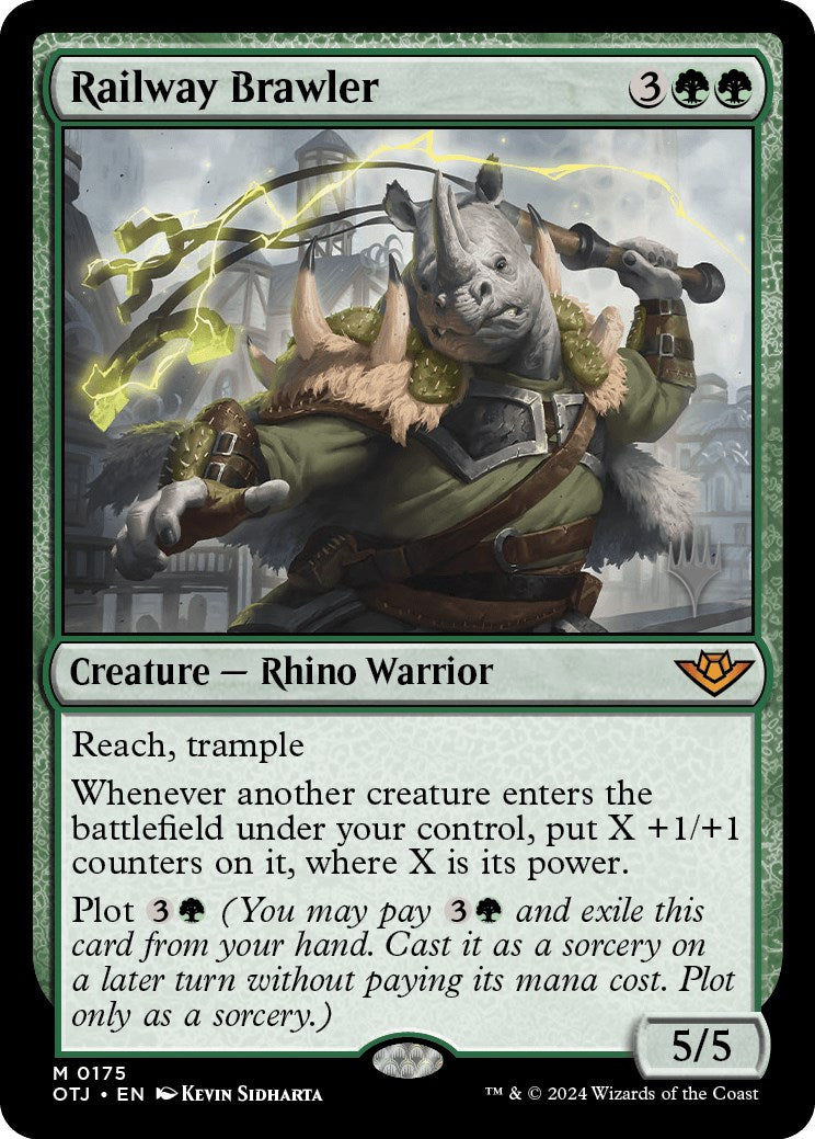 Railway Brawler (Promo Pack) [Outlaws of Thunder Junction Promos] | Jomio and Rueliete's Cards and Comics