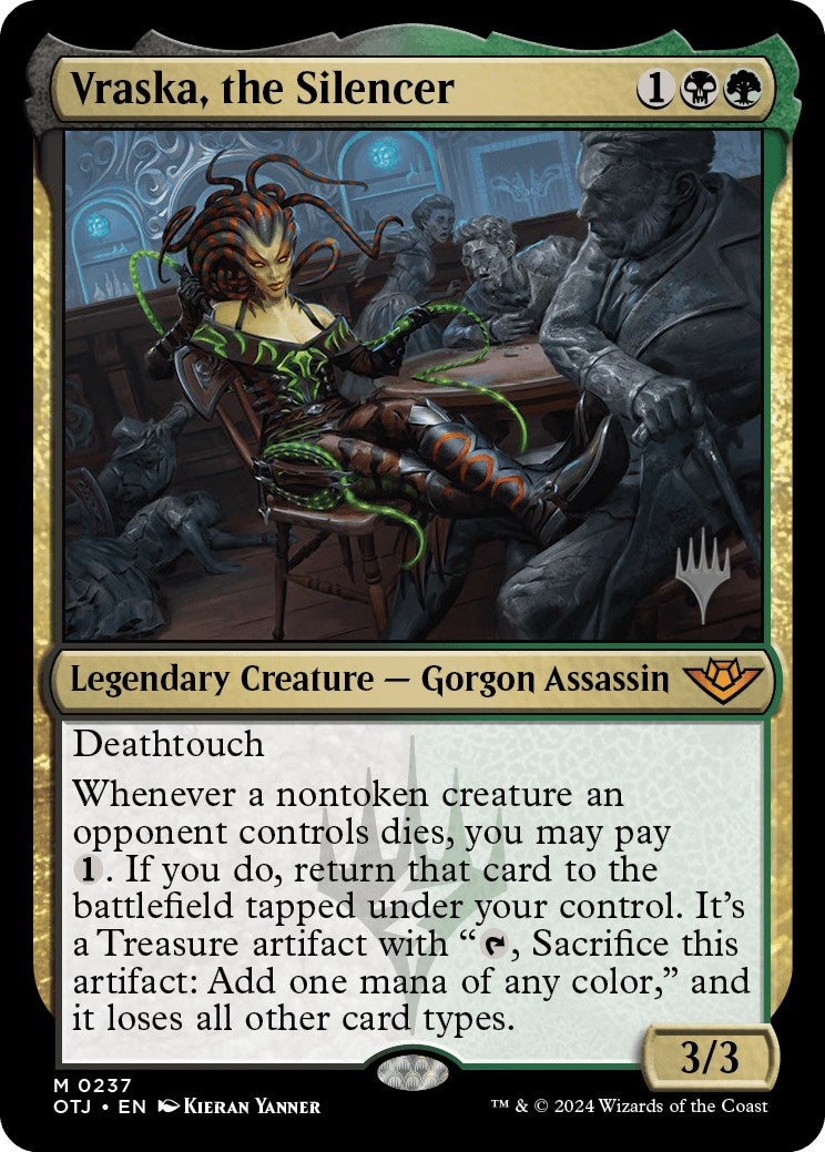 Vraska, the Silencer (Promo Pack) [Outlaws of Thunder Junction Promos] | Jomio and Rueliete's Cards and Comics