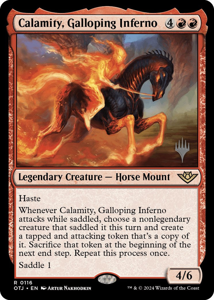 Calamity, Galloping Inferno (Promo Pack) [Outlaws of Thunder Junction Promos] | Jomio and Rueliete's Cards and Comics