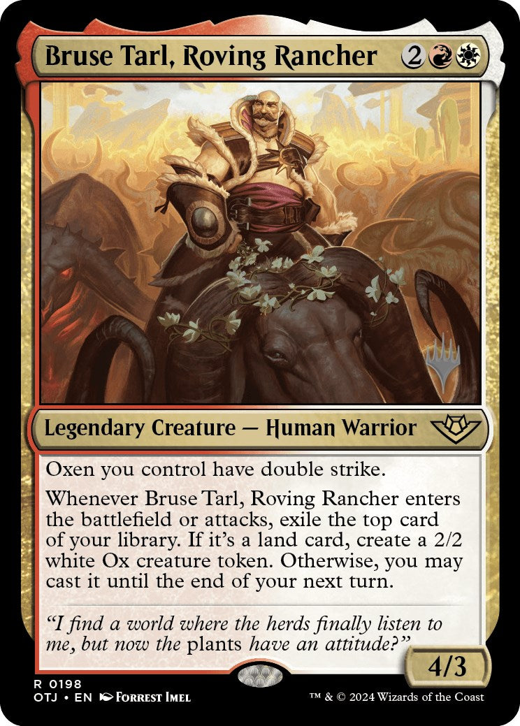 Bruse Tarl, Roving Rancher (Promo Pack) [Outlaws of Thunder Junction Promos] | Jomio and Rueliete's Cards and Comics
