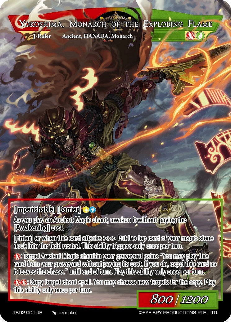 Yokoshima HANADA // Yokoshima, Monarch of the Exploding Flame (TSD2-001 JR) [Starter Deck: Trinity Cluster] | Jomio and Rueliete's Cards and Comics