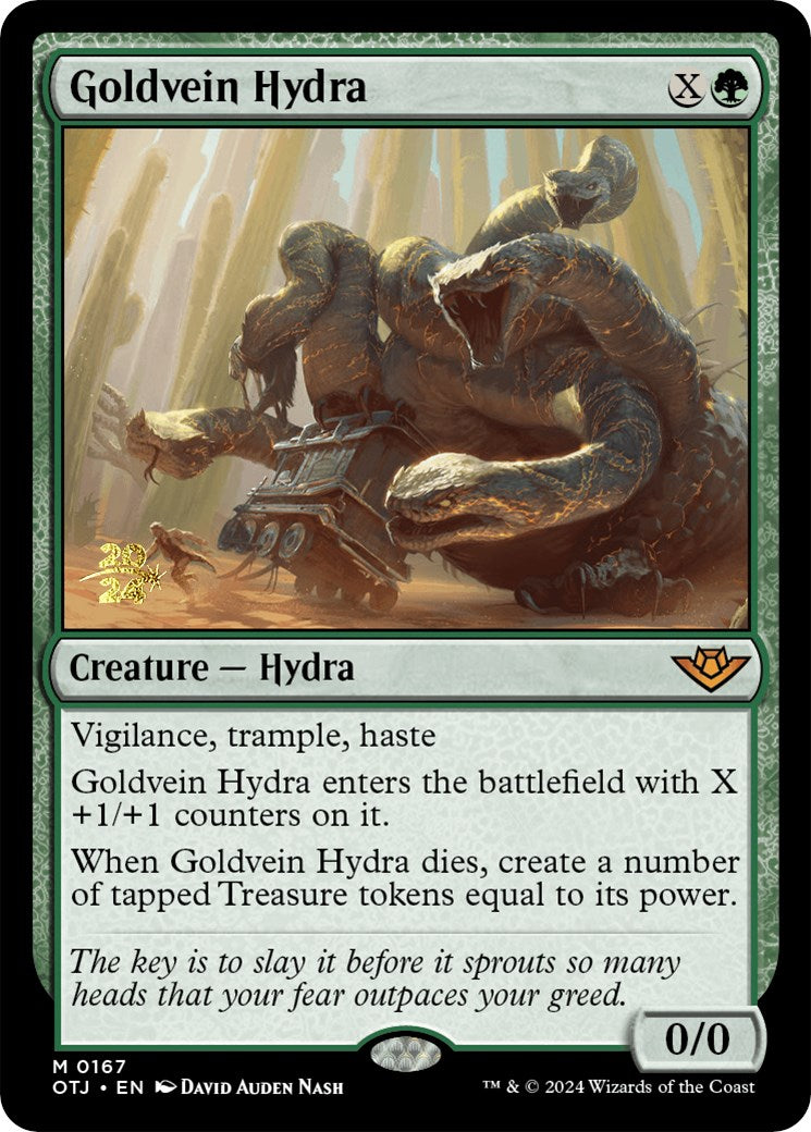 Goldvein Hydra [Outlaws of Thunder Junction Prerelease Promos] | Jomio and Rueliete's Cards and Comics